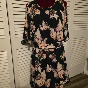 DR2 Black Floral Mini Dress